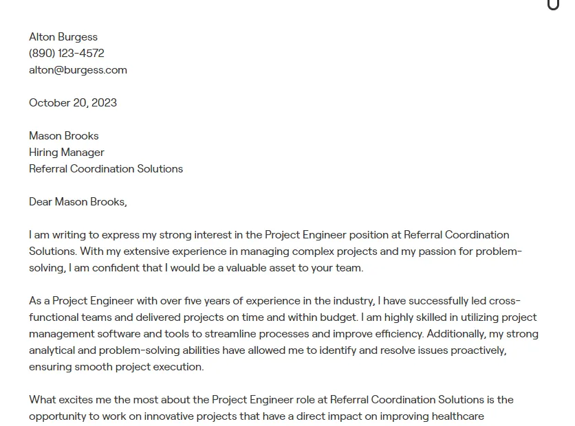 31310 project engineer resume review