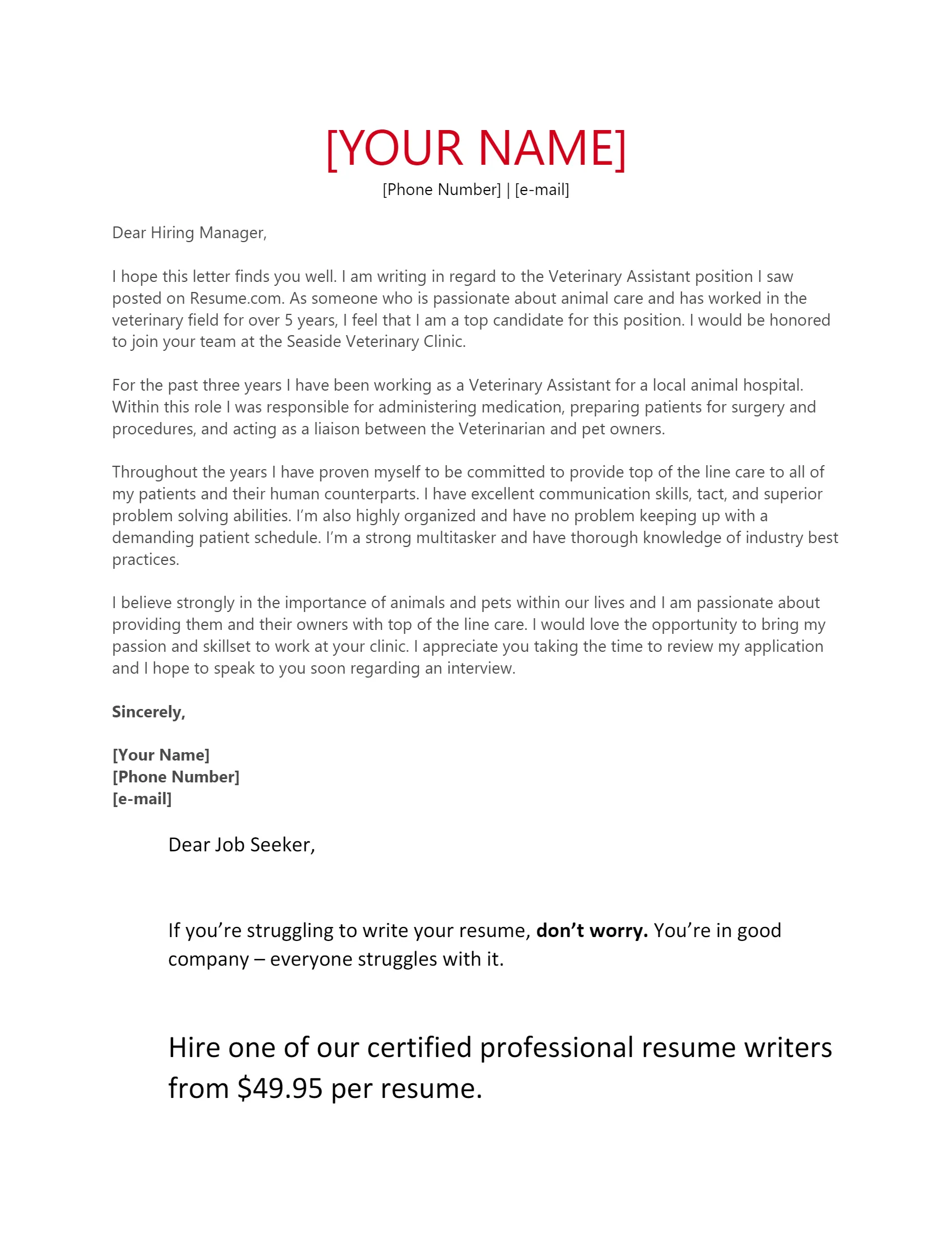 31316 cover letter formatting