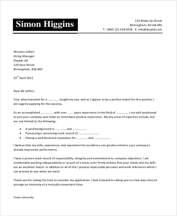 31327 body paragraphs cover letter
