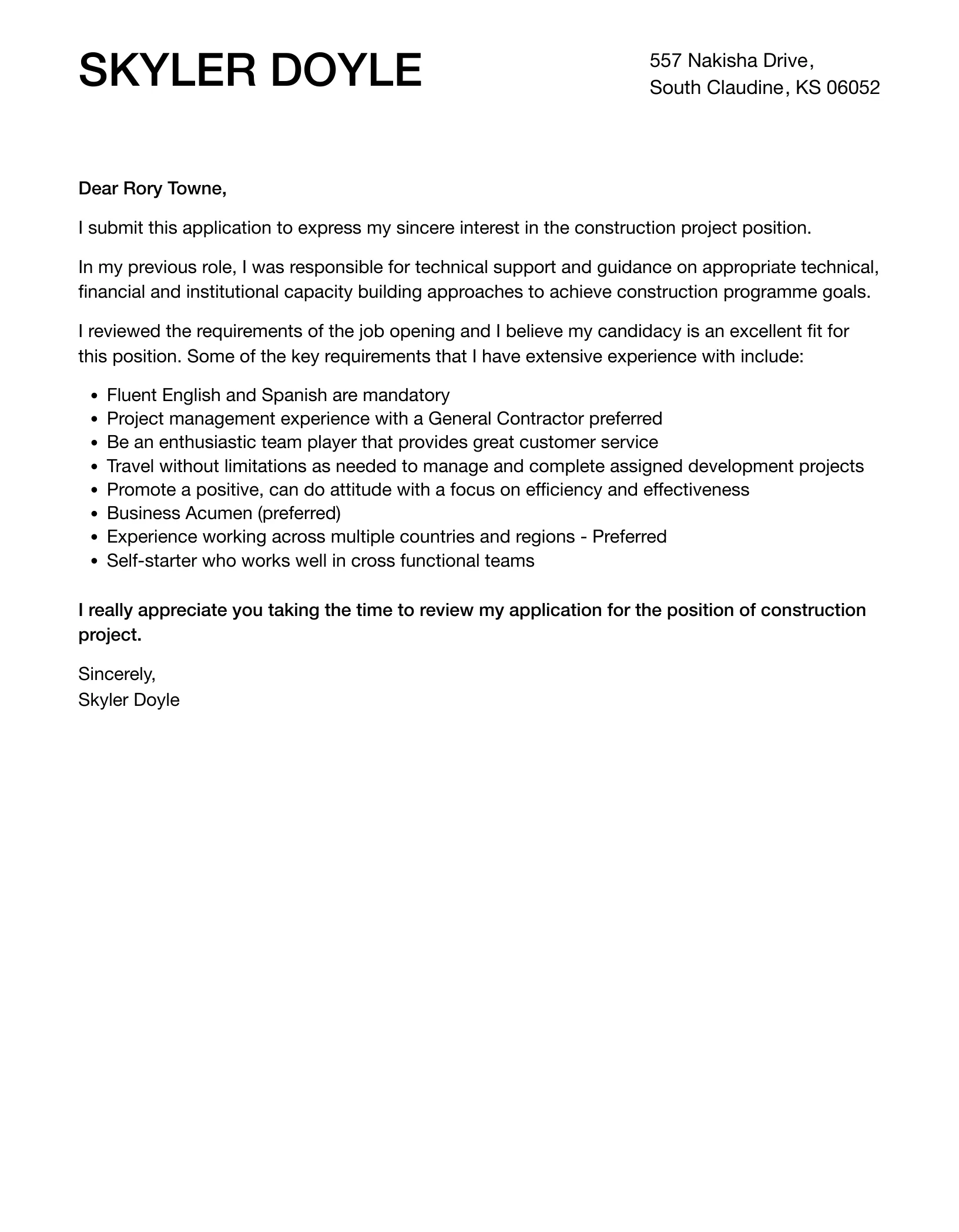31342 construction cover letter example
