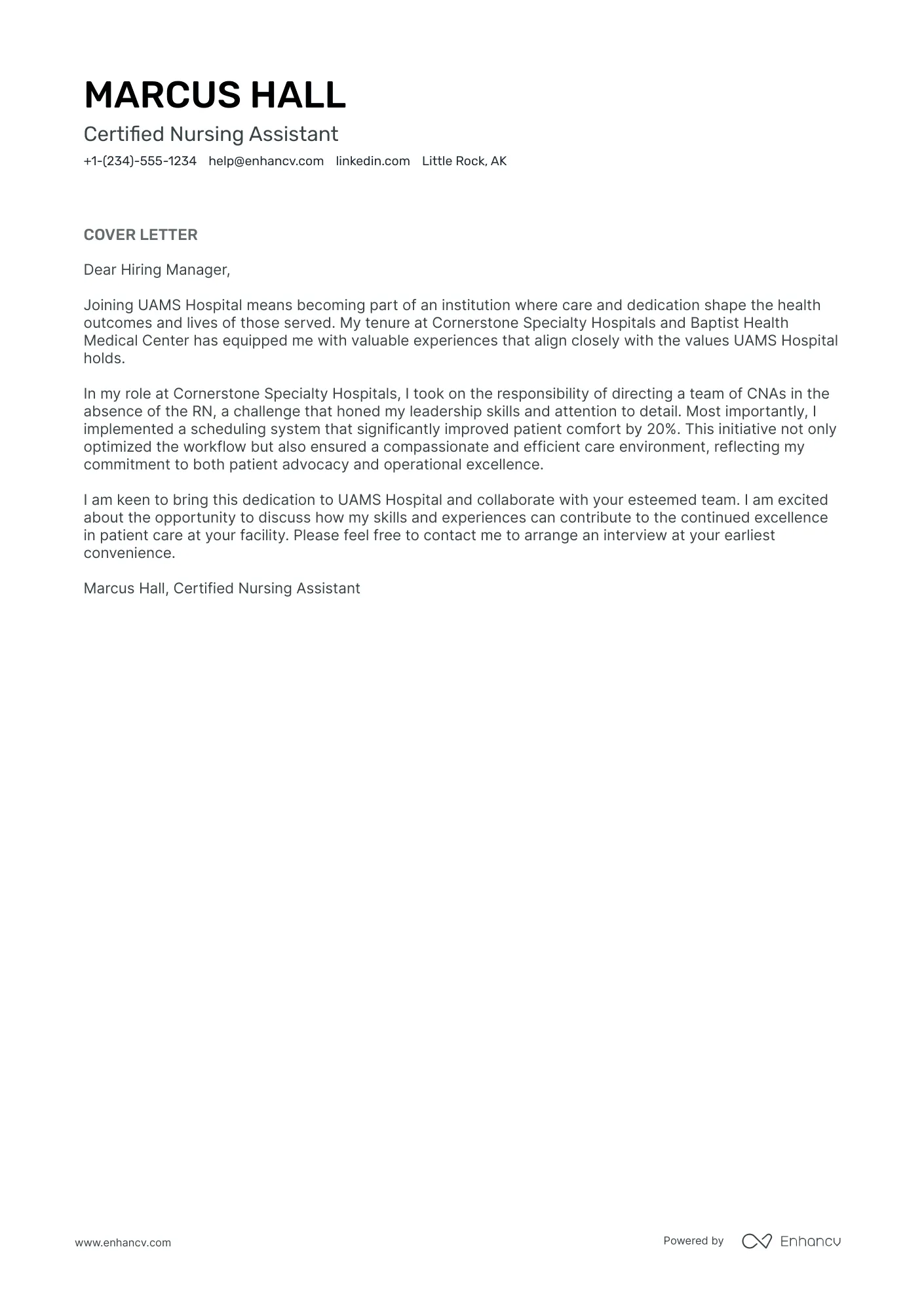 31343 nursing assistant cover letter header