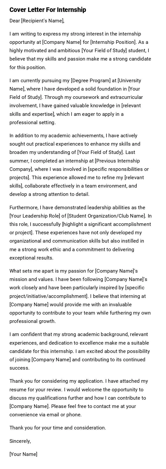 31354 cover letter formatting