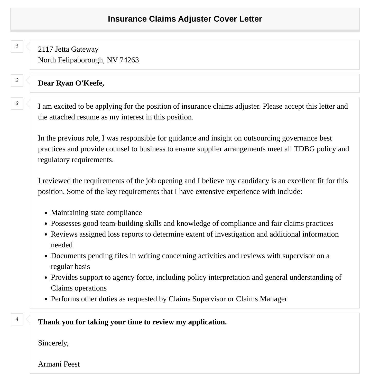 31358 cover letter insurance adjuster 5