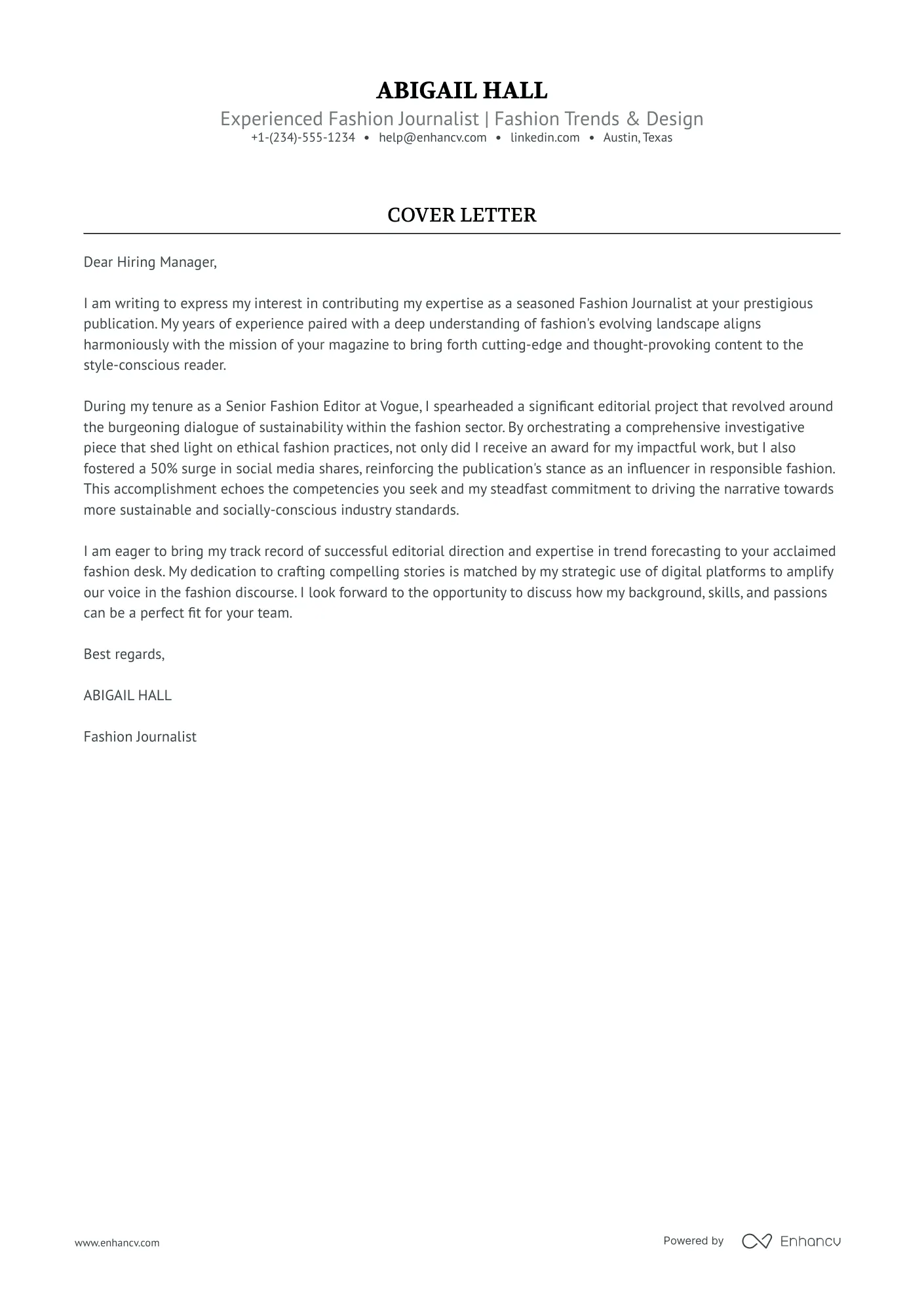 31367 journalist cover letter skills