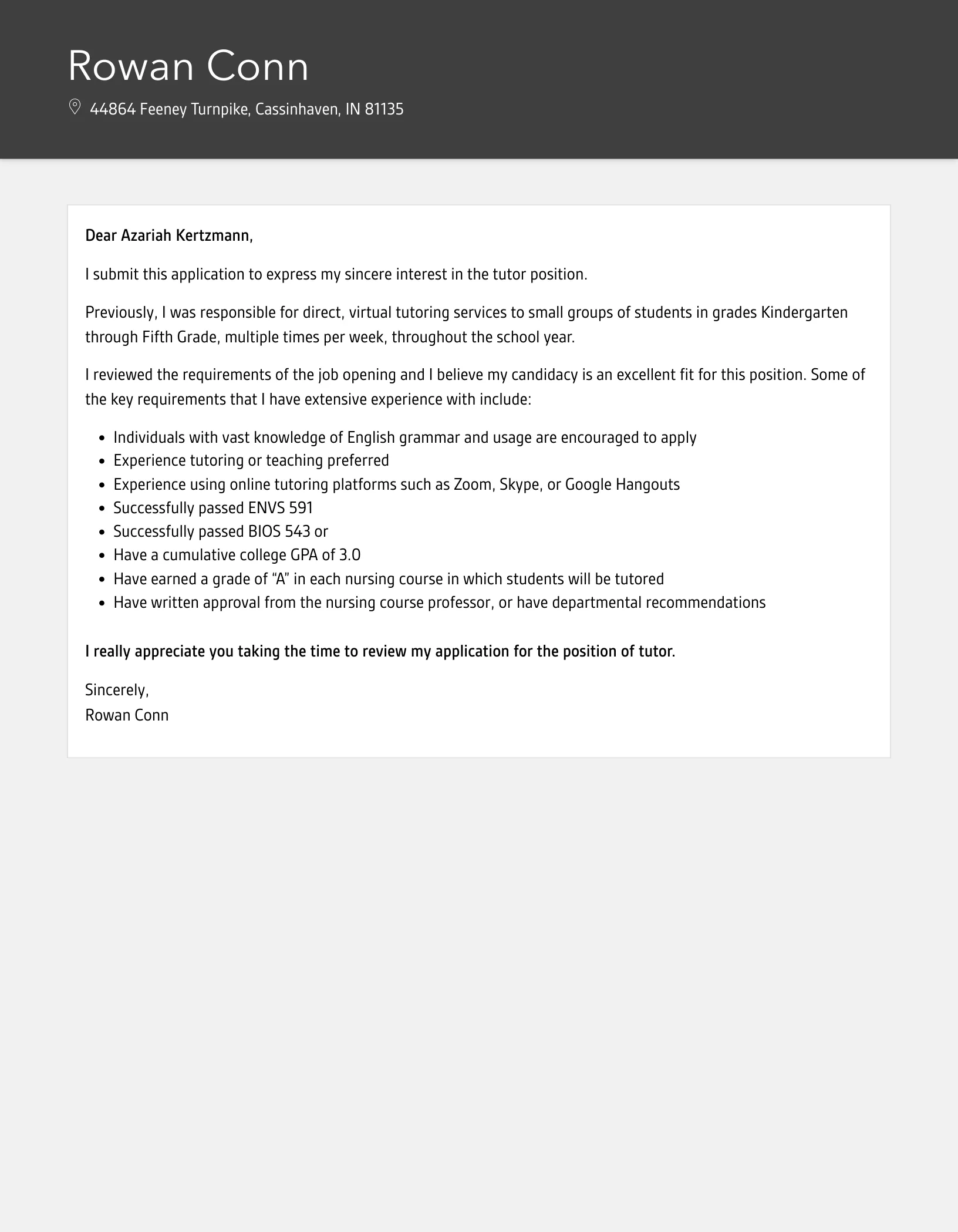 31372 tutor job cover letter 6