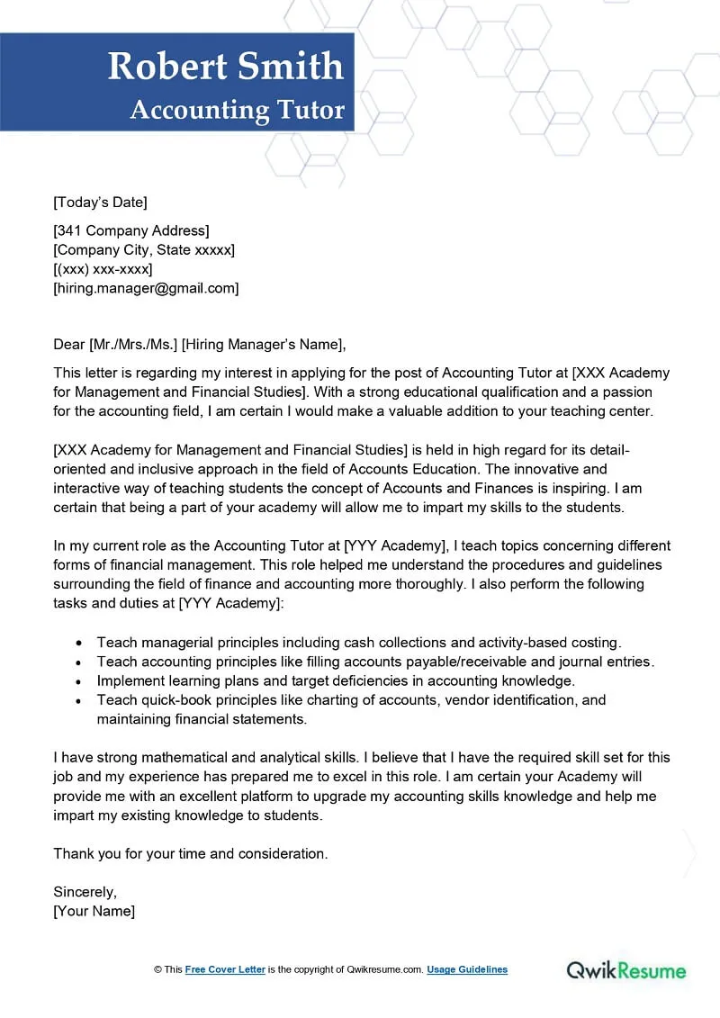 31372 tutor job cover letter 7