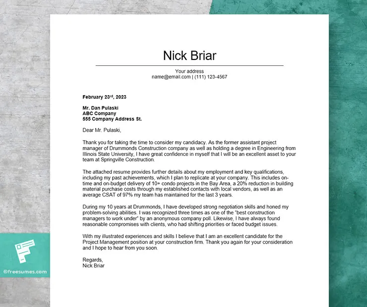 31376 quantify achievements cover letter