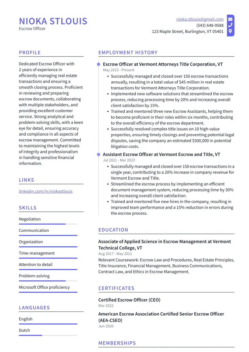 31378 escrow assistant skills