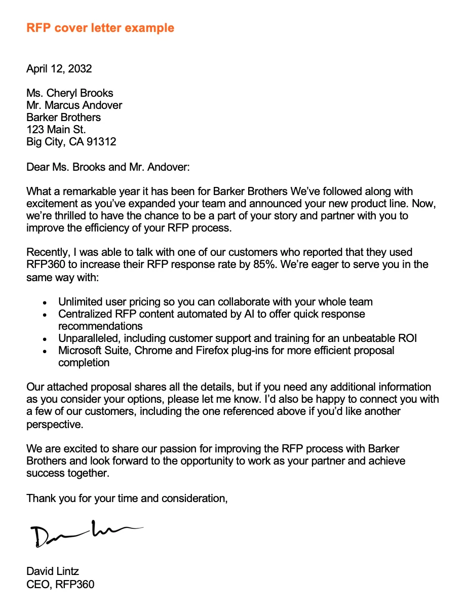 31383 rfp submission cover letter elements