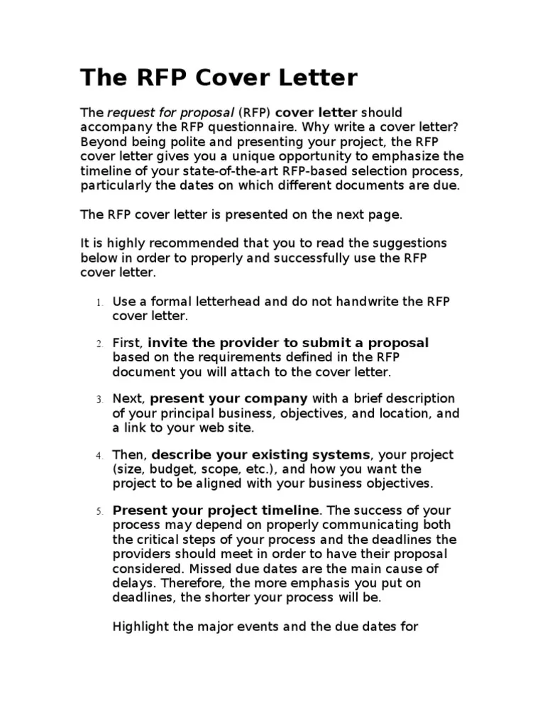 31383 rfp submission cover letter overview