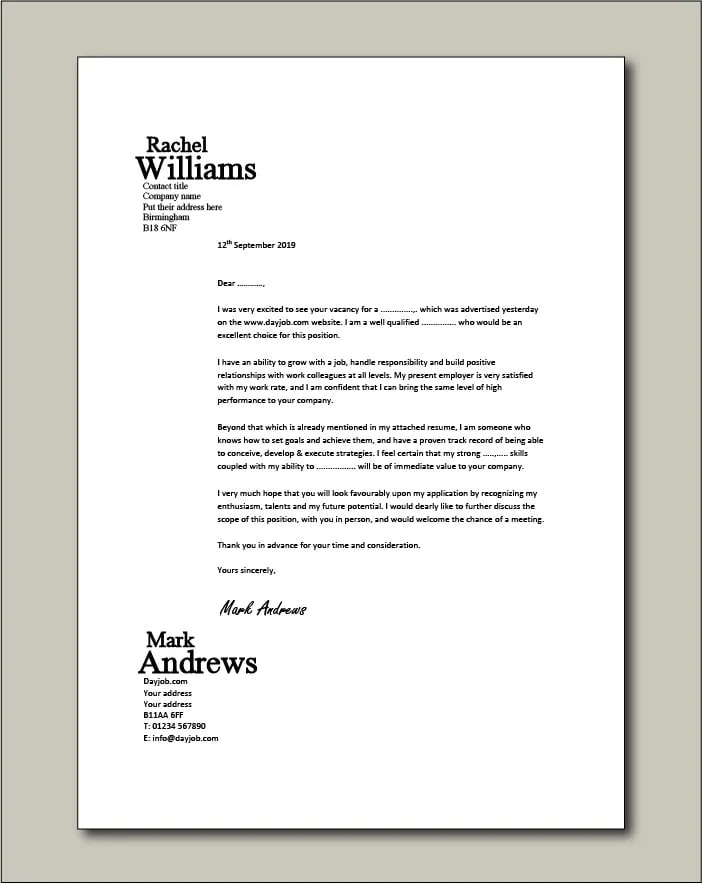 31394 cover letter body