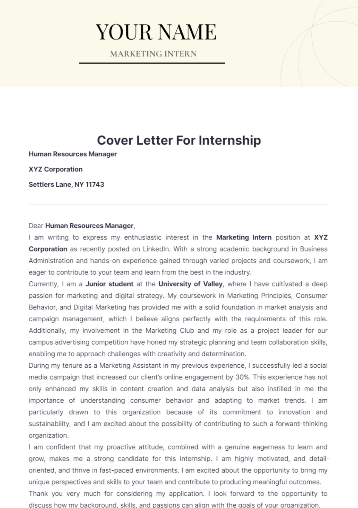 31397 cover letter internship skills
