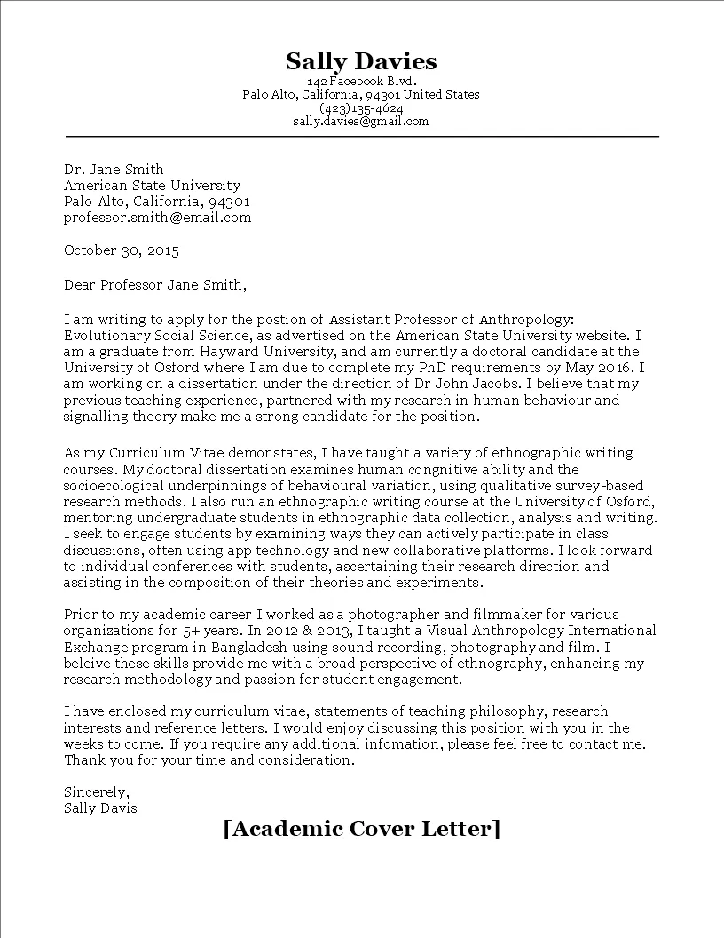 31402 cover letter sections