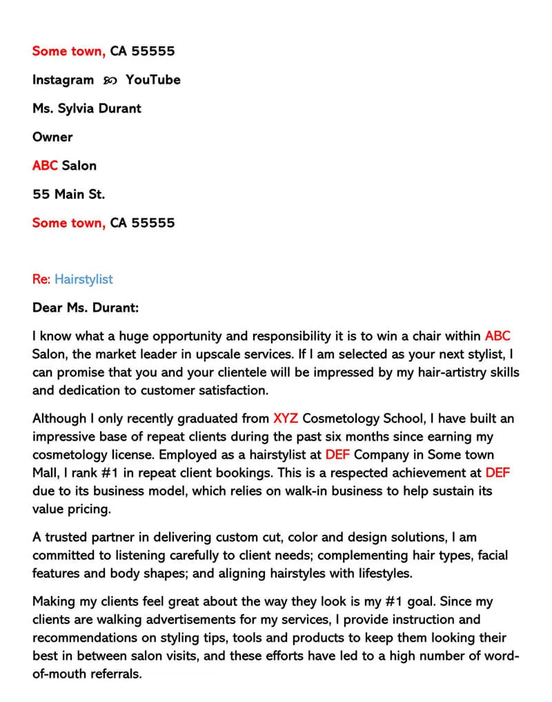 31406 hairdresser cover letter 4