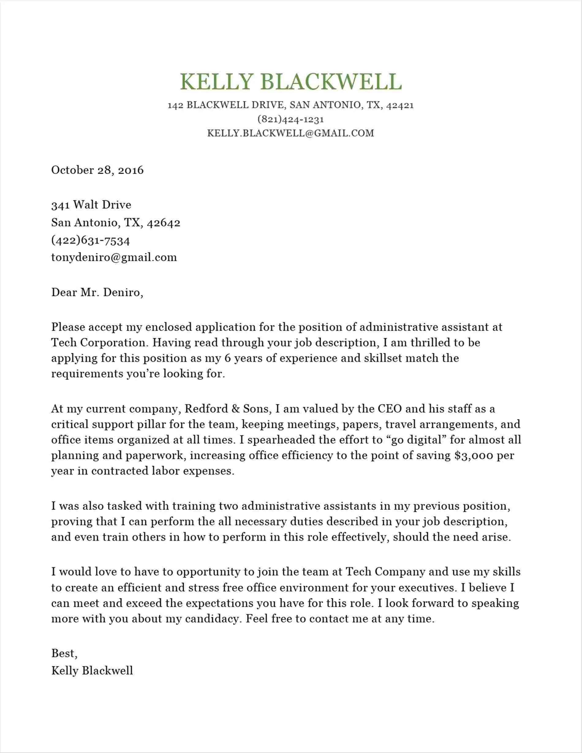 31411 highlighting skills cover letter
