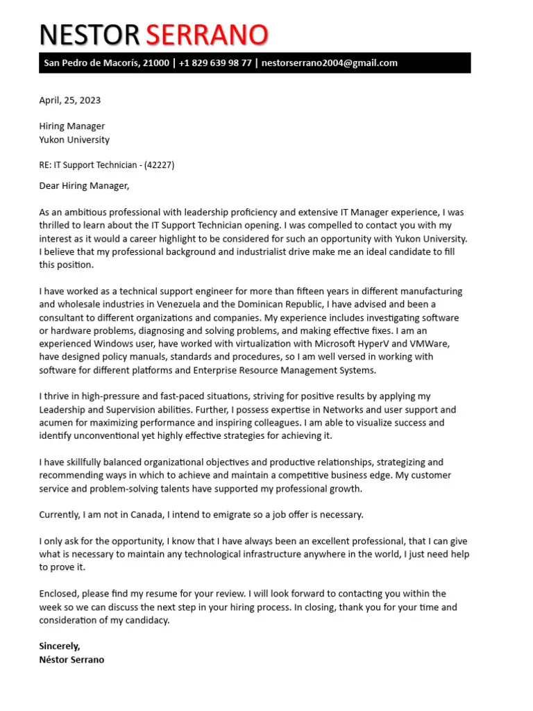 31428 it technician cover letter