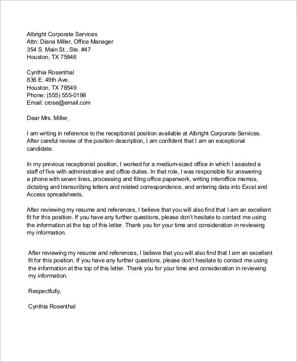 31432 cover letter formatting