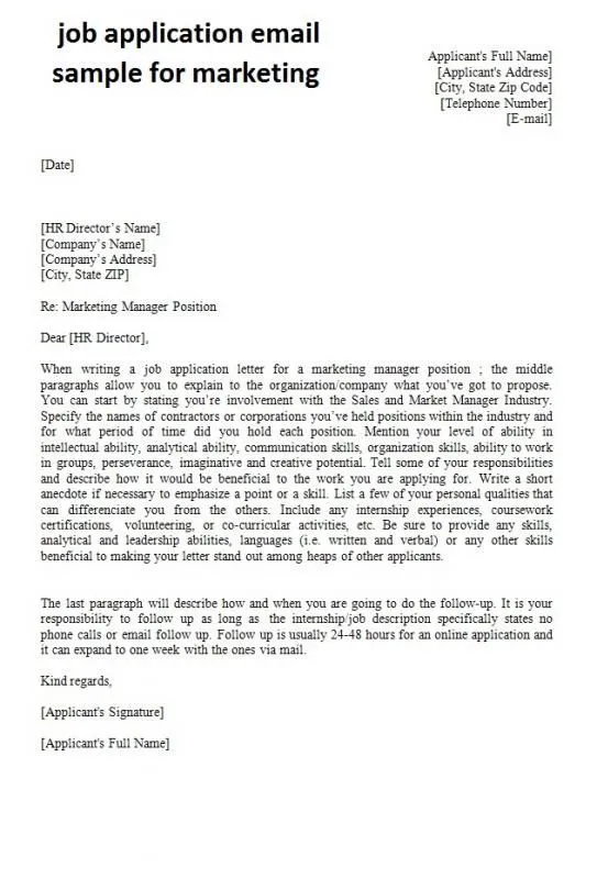 31434 email cover letter formatting