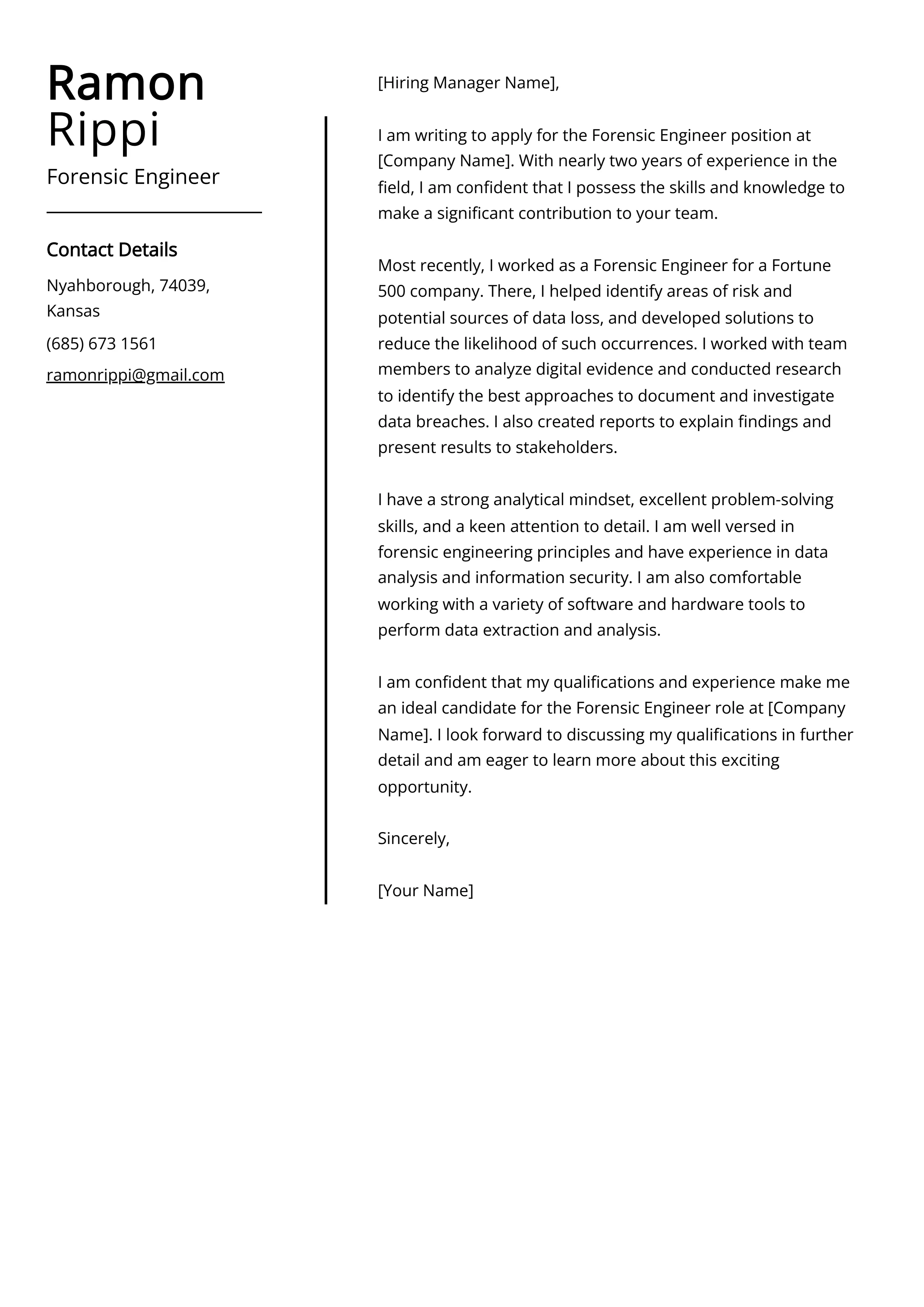 31436 cover letter formatting