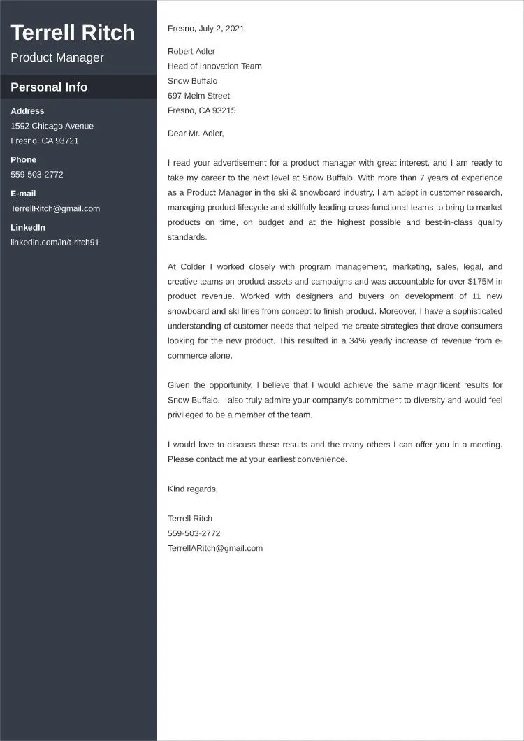 31438 cover letter formatting