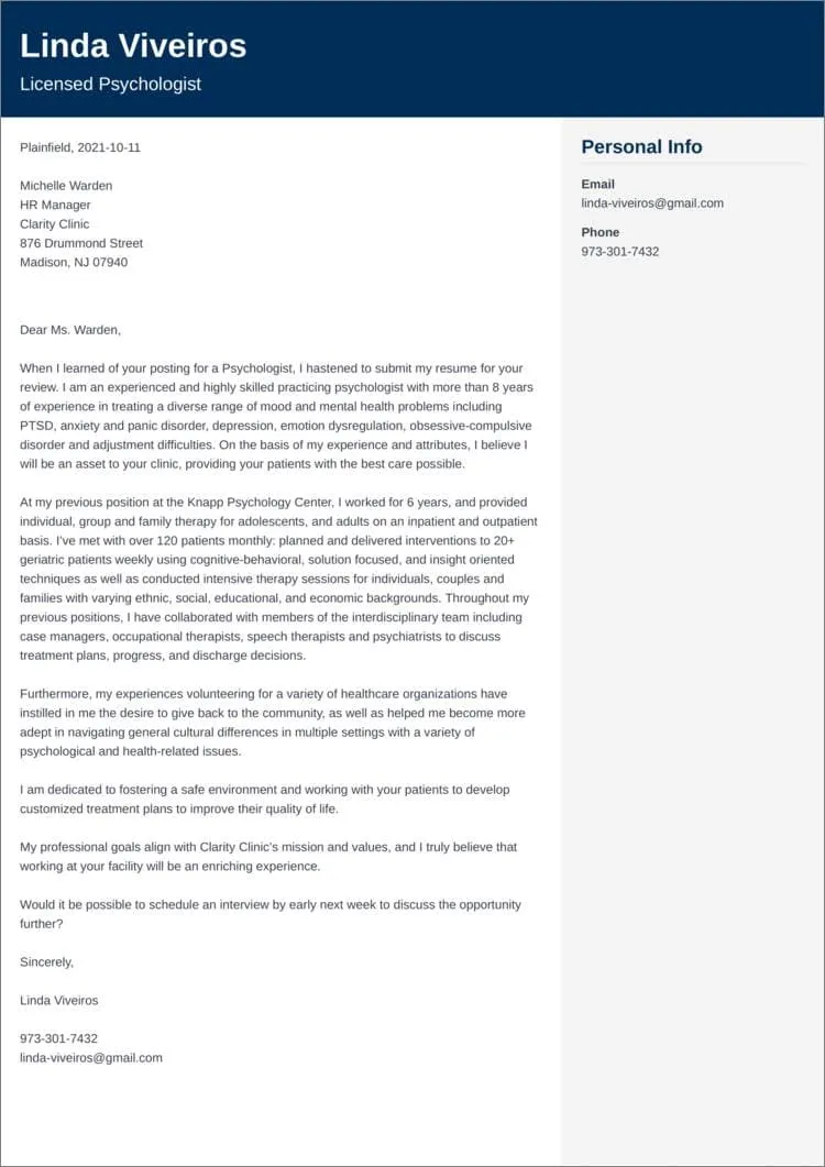 31439 psychology skills for cover letter