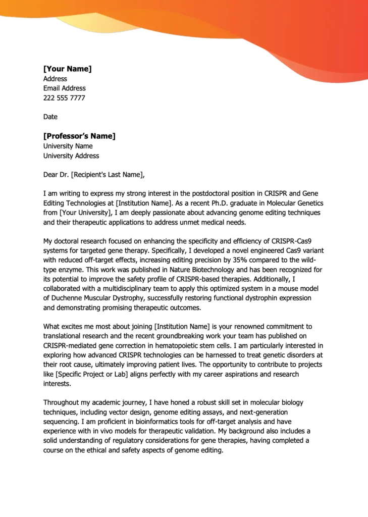31441 cover letter postdoc importance