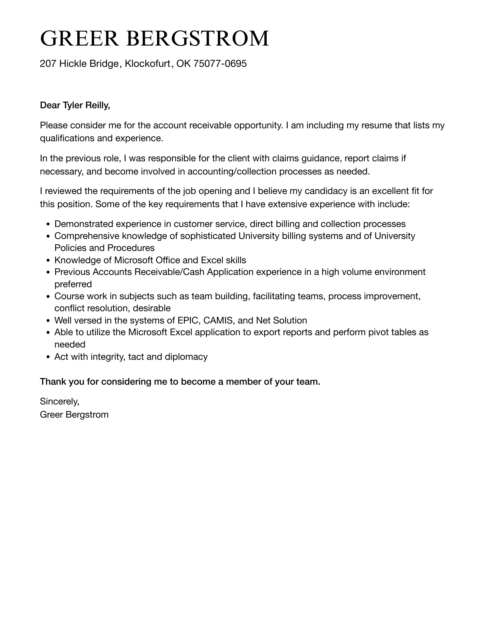 31442 account receivable specialist responsibilities