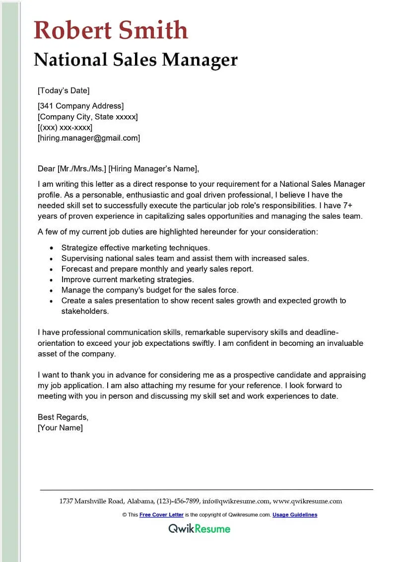 31448 sales leadership cover letter